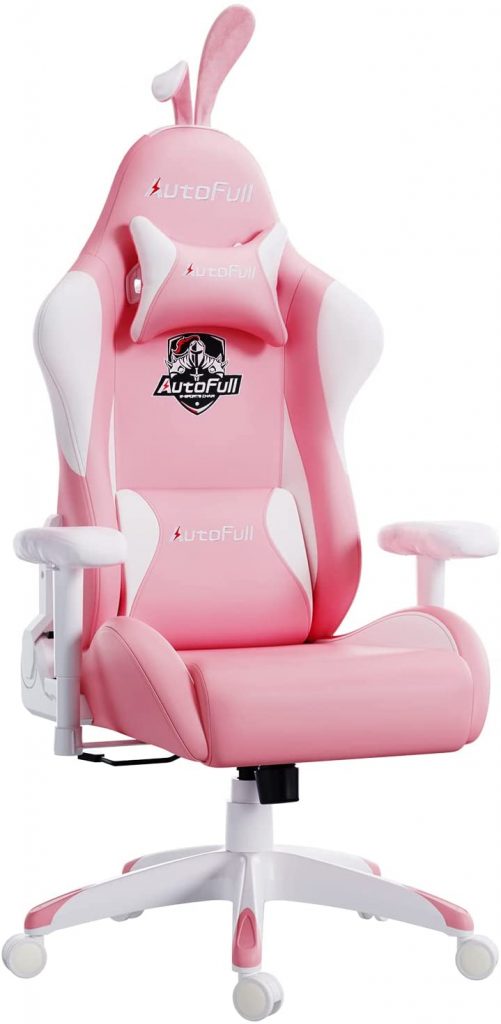 Pink Gaming Chair with rabbit ears