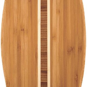 Totally Bamboo Lil' Surfer Surfboard Shaped Bamboo Serving and Cutting Board Front